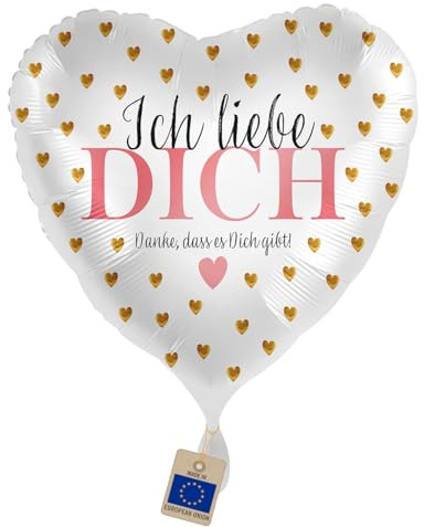 Folienballon Ich liebe Dich – Herzballon Rosa Gold | Romantischer Liebesballon ,Geschenk & Deko für Valentinstag, Jahrestag, Hochzeitstag, Verlobung & Antrag