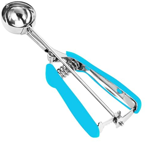 Cookie Scoop, Ice Cream Scoop, 1.5 Tbsp/ 23ml/ 0.7 oz Cookie Scoops for Baking, 18/8 Stainless Steel Cookie Scooper for Baking, Cookie Dough Scoop, Ice Cream Scooper with Trigger Release (Blue)
