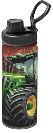 Bouteilles d'eau en forme de tracteur vert vif pour homme et femme, bouteille d'eau isotherme en acier inoxydable pour salle de sport, travail en plein air
