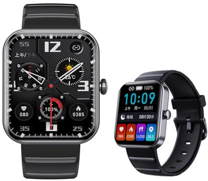 Genérico 2025 Reloj Inteligente Hombre - 𝐑el𝐨j 𝐌edid𝐨r 𝐆𝐥𝐮𝐜𝐨𝐬𝐚 1.9 Mejor Smartwatch Calidad Precio 50 Modos Deportivos Monitor Cardíaco F21pro0529,Black