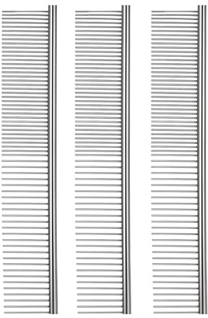 3 Stück Hundekamm Metall Zur Fellpflege Tierkamm Edelstahl Hunde Kamm Für Katzen Feinzahniger Kämme Zur Hundepflege Stahl Katzenkamm Für Verfilztes Haar Metallkamm Für Haustiere(19cm)