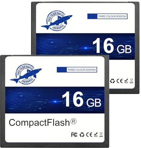 Dogfish Carte Mémoire Compact Flash 16Go 2Pack 400X Carte CF pour Photographie Professionnelle