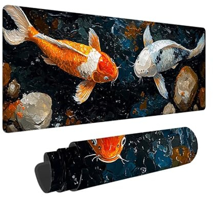 Mauspad, 70 x 30 cm Gaming Mousepad mit Genähten Kanten, Gem Mouse Pad Verlängertes Großes Mousepad XXL, Gaming Mauspad mit rutschfeste Gummibasis Schreibtisch Zubehör, Geschenke für Männer L-431