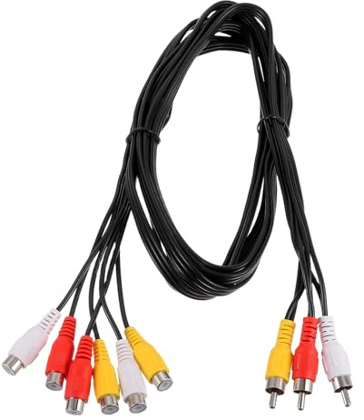 QUARKZMAN AV Cavo Divisore 3 Jack RCA Maschio a 6 Spine RCA Femmina 1.5m | Cavo Adattatore Divisore Video Composito, Cavi Di Uscita, Audio Video