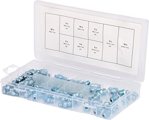 KS Tools 970.0030 Sortiment Schmiernippel, M6-8-10x1,0, 110-tlg.