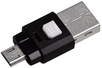 Hama Kartenleser für Smartphone/Tablet (mit Schutzkappe, passend für microSD/HC/XC, USB 2.0) schwarz