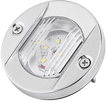 Keenso Stern Navigationsleuchte, 12V Wasserdicht Marine Boot Licht LED Navigation Heckleuchten Yacht Heckleuchte Weiß Edelstahl Segellichter für Boote LED