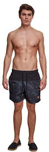 Urban Classics Block Swim Shorts, Pantaloncini da Bagno, Uomo, Blk/Darkcamo, L