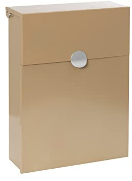ARREGUI Tondo M E6735-SIL Briefkasten aus Verzinktem Stahl, Größe M (DIN A4 Post), mit ihrer Hausnummer Personalisierbarer Wandbriefkasten, mit Verborgenem Schloss und Schutzklappe, Gold mit Silber
