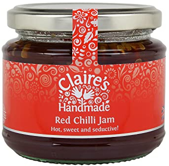 Claire's Handmade - Red Chilli Jam (225g) - Traditionally Made Hot and Sweet Jam, Suitable for Vegetarian, Vegan & Gluten Free Diets, GMO Free
