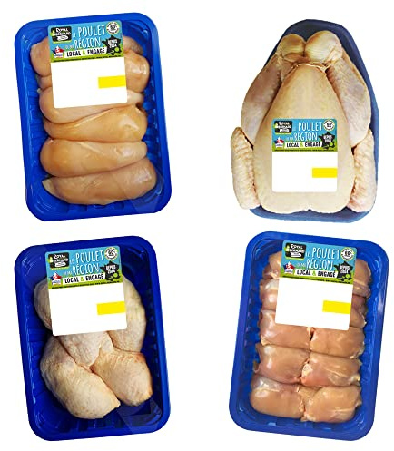 Royal Bernard - Assortiment 100% Poulet - Colis de Volaille Régionale - 4 barquettes de produits différents
