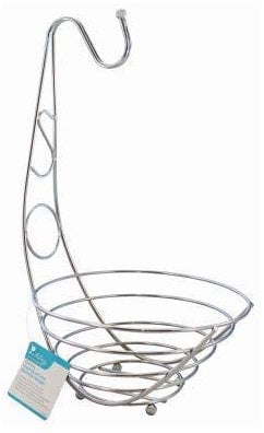 Ashley Housewares Ashley BB-FP176 Fruit Bowl and Banana Hanger-Chrome, Silver, Medium