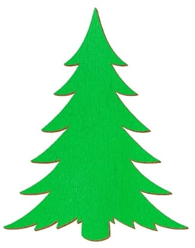 Grüne Holz Tanne Modern - Deko Zuschnitte 3-50cm, Größe:6cm, Pack mit:10 Stück