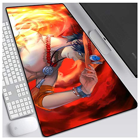 One piece Tappetino Mouse Gaming, Grande Anime Mouse Pad XXL 800x300mm Confortevole, Lavabile, 3mm Antiscivolo Tappetino Scrivania Supporto per Ufficio Computer, Adatto per computer e PC, Q