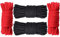 GiantGo 4 Rouleaux de 5 mètres de Corde en Coton Doux torsadé - Corde à Nouer en Coton Doux - Cordon torsadé épais Multifonctionnel - 8 mm de diamètre - Corde tressée Solide - Noir et Rouge