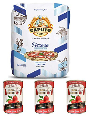 Testpaket Mehl Caputo Pizzeria Kg. 5 + Italian Gourmet Pelati 100% italienische geschälte Tomaten dosen 3 x 400g
