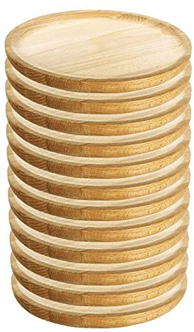 Artema - Pack de 12 platos de pulpo redondos de madera, diámetro 16 cm. Juego de 12 platos de presentación, pequeños, pulpo a la gallega