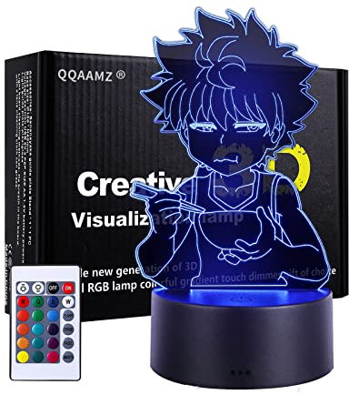 QQAAMZ Anime 3d Led Lampe Hunter X Hunter Killua Und Gon Für Schlafzimmer Dekoration Nachtlicht Acryl Neon Geburtstag Killua Nette Diy Neujahrsgeschenke