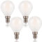 FLSNT Dimmbar G45 LED Glühbirne E14 Vintage, E14 LED Filament Lampe P45 Klein Edison in Tropfenform, 5.5W (Ersetzt 40W), 550LM 2700K Warmweiß, Gefrorenes Glas, 4 Stück