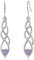 Orecchini pendenti in argento sterling, orecchino con nodo celtico per donne ragazze, orecchino ipoallergenico alla moda con zircone viola orecchini con nodo d'amore irlandese regalo gioielli