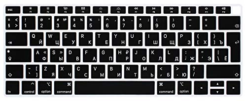 XHLWZR Russian Language EU Keyboard Cover for MacBook Air 13 A1932 Touch ID | Silicone Keyboard Skin For 2018 2019 2020 Models,Dust‑proof,Ultra‑thin,Laptop Accessory