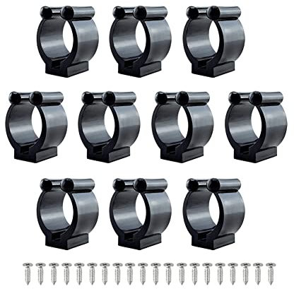iSpchen 10 Stücke Angelrutenhalter Clips Rutenhalter für Wandmontage Angelruten Halter Organizer Wandhalter Rutenständer Angelrutenaufbewahrung klemme Set,17mm