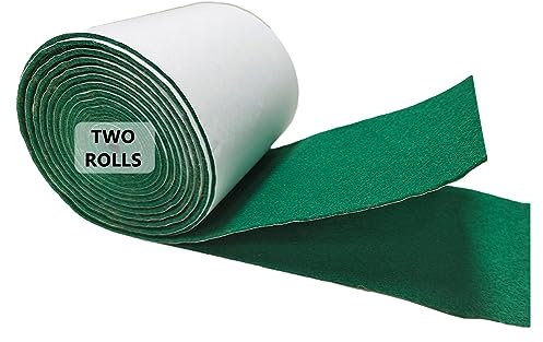 Jtnohx Feltro Adesivo, Autoadesivi Feltrini, Tessuto di Feltro Adesivo Rotolo, 10cm x 2,5m 2 Rotoli 1,4 mm Pannolenci Colore Morbido per L'artigianato, Mobili, Cornici per foto, Automobili(Verde)