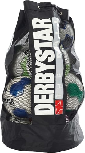 Derbystar Saco para pelotas de fútbol, 10 unidades, color negro y blanco