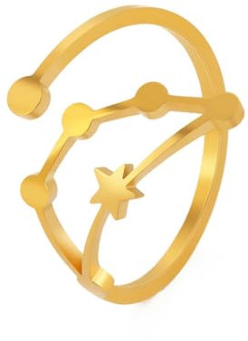MESKEL Ringe mit 12 Sternbildern für Frauen, Sternzeichen Widder, Löwe, Horoskop, Edelstahl-Fingerring, Astronomie-Schmuck