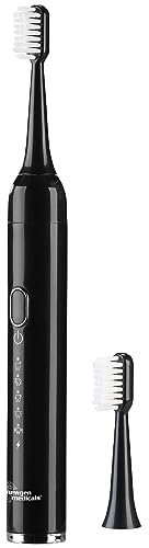 newgen medicals Elektrische Zahnbürste: Reise-USB-Akku-Schallzahnbürste, 25.000 Hz, 5 Modi, Netztasche, IPX7 (Reiseschallzahnbürste, Camping-Zahnbürste, Aufsteckbürsten)