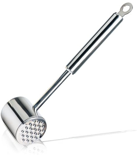 Fleischklopfer Hammer, doppelseitige 304 Edelstahl langlebig Premium Fleischklopfer Hammer für Steak, Huhn, Fisch, Schweinefleisch, perfekte Küche & BBQ Tool