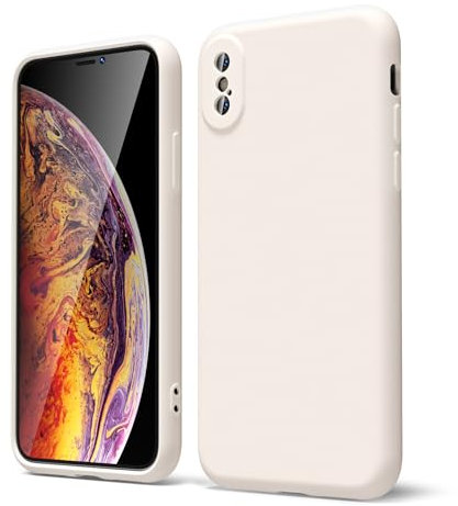oakxco für iPhone X Hülle iPhone XS Hülle Silikon Case mit Kameraschutz, Ultra Dünn Bunt Handyhülle Mädchen, Einfarbig Handy Hülle Slim Schutzhülle, Matt TPU Weich Gummi Silikonhülle, Beige Taupe