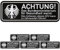 Lustiger KFZ Aufkleber ACHTUNG! Anfassen führt zu Zahnausfall!, 6 Stück, 10 x 3,5 cm, selbstklebende Folie, außenklebend, berühren verboten Klebeschild für Auto, Motorrad, Hinweis nicht anfassen