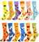 Facefuture Bunte Socken Happy Funny Socks Odd Phantasie Strümpfe Glücklich Baumwolle Sock (12 Pairs DE1213)