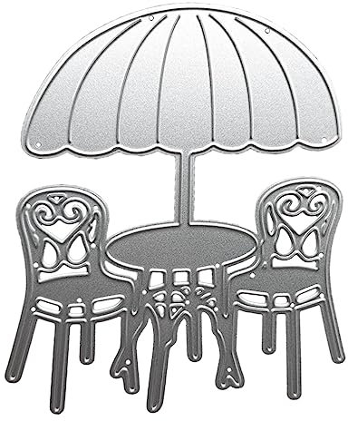 XINgjyxzk Metall-Stanzschablone mit Sonnen-Ambrella-Stuhl, geprägte Form, DIY, Scrapbooking, Album, Papier, Basteln, Karten, Schablone, Vorlage, Sonne, Ambrella-Stuhl, Prägeschablone, Karbonstahl