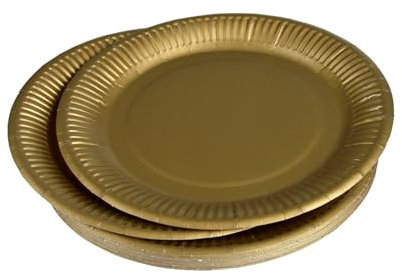 Homéa, Set de 20 Assiettes en Carton D18 cm Or