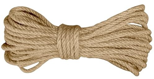 Jute Twine String,164 Feet 1/4 Inch Natural Jute Rope,4ply Thin Ribbon Hemp Twine for Gift Wrapping Craft Plant Garden Christmas Handmade Arts Decoration Packing String Home Decor