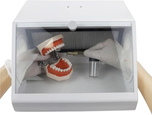 CYXOZ Modular Blast Cabinet,dental Sandblaster Dust Extractor With Air Extraction and Filter Device/5500k LED Light Source, Dust Will Not Escape During Sandblasting
