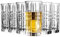 binsakao Highball Glasses Set of 6, 425 ml Tall Beverage Glasses Collins for Water, Juice, Cocktails, Beer, Soda, Wine (Striped, 14 OZ)