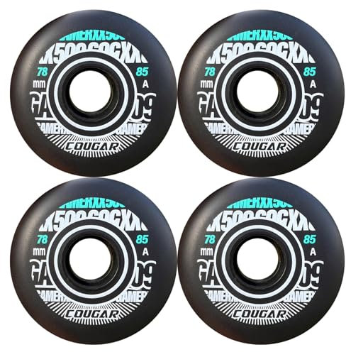 Generisch Inline Skate Rollen Inline Skate Räder 4 Stück Indoor/Outdoor Rollschuh Räder 78 mm 80 mm 85A Rollhockey Räder mit Lagern Roller Blade Räder Radersatz