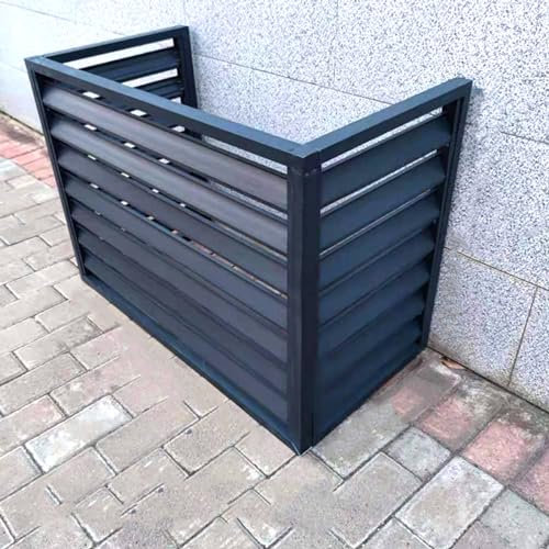 Klimaanlagenzaun, Aluminium-Klimaanlagenabdeckung, Mini-Split-Klimaanlagenabdeckung für Außengeräte, Regal-Pflanzenständer, Mini-Split-AC-Abdeckung für Außengeräte,Grey-110*60*80cm/43*24*32in