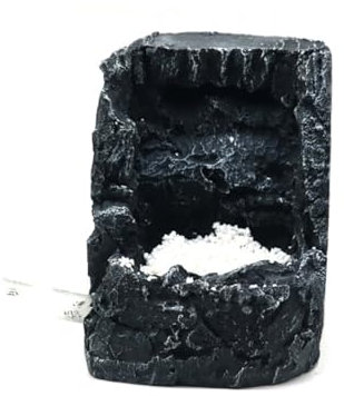 Elvaesther Aquarium-Dekoration, Steingarten mit Bergblick, Höhle, Wasserfall, Schwarz, Harz, Kunstharz, Dekoration