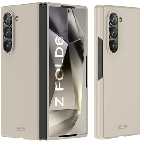SEIAIYG Coque pour Samsung Galaxy Z Fold 6, Ultra Mince PC Matte Anti-Rayure Housse Protective Etui Anti-Choc Case pour Samsung Z Fold 6 5G (Beige)