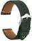 WOCCI 22mm Leder Uhrenarmband, Umgekehrtes Wildleder (Dunkelgrün)