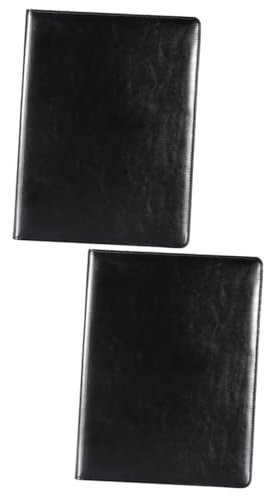 Operitacx 2St multifunktionaler Aktenordner schwarze Aktenordner Geschäftsordner Klemmbretter mit Aufbewahrung Ordner mit Taschen a4 Ordner pu-Dateiordner pu-Ordner Black
