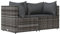 HETFTJN Balkon Eckbank Gartenlounge Sofas & Couches Küchensofa - Garten-Ecksofas mit Kissen 2 STK. Grau Poly Rattan für Schwimmbad Garten Balkon Speisesaal