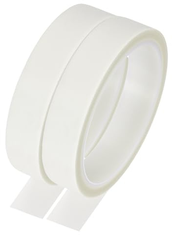 sourcing map High Temperature Tape 20mm,10m/33ft,0.13mm Thickness,2 Pcs | PTFE Coated,Fabric Tape Heat Resistant Tape for Vacuum Sealers Adhesive Tape,White