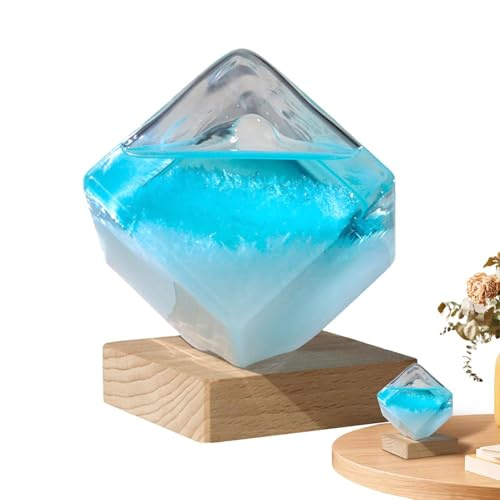 Sturm Glass Wetterstation, Sturm Glass Wettervorhersager,Sturmglas Wettervorhersageglas 8cm Wettervorhersage Sturmglas, Desktop Dekorative Würfel Flasche Ornamente Für Zuhause Büro