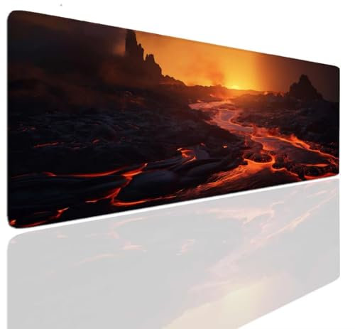 Tapis de Souris Gaming XXL 90x50x0.4cm Tapis Souris Gamer Sceneries Mouse Pad Mat Caoutchouc Antidérapante Mousepad Haute Précision et Vitesse, sous-Main Résistant, Tapis Bureau Claviers, PC S-985