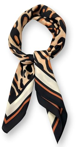 Nickituch Leo Damen Bandana Leopardenmuster Halstuch Kopftuch Leoprint Handgelenk Kopfbedeckung Haartuch Haarband Accessoire Tiermuster Tierprint 67x67cm